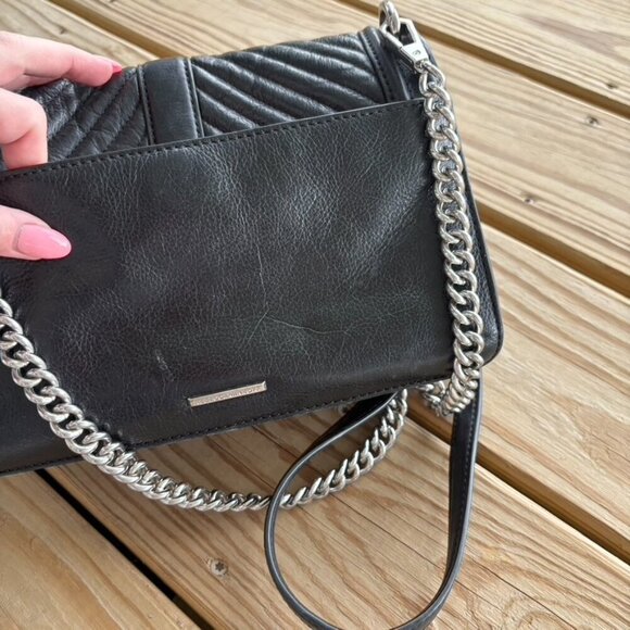 Rebecca Minkoff Black Quilted Crossbody Bag Silver Hardware - Picture 9 of 9